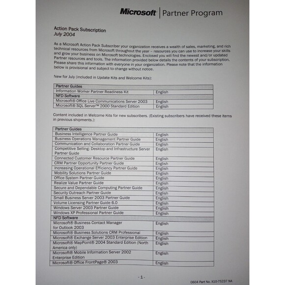 Microsoft Partner Guides 2004-2005 Complete Action Pack NEW! SQL OFFICE... - Picture 2 of 9